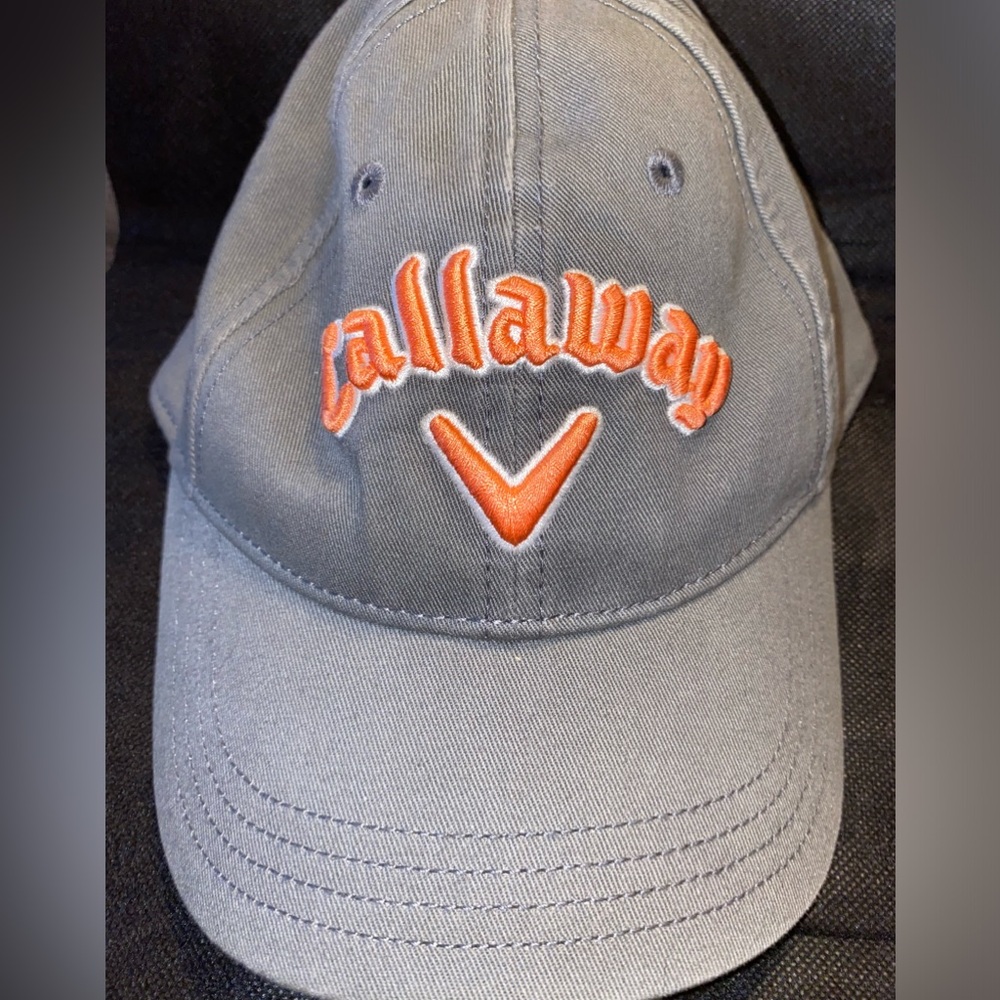 Callaway Golf  Gray /Orange Logo Adjustable Fit Cap With Additional Logo On Side